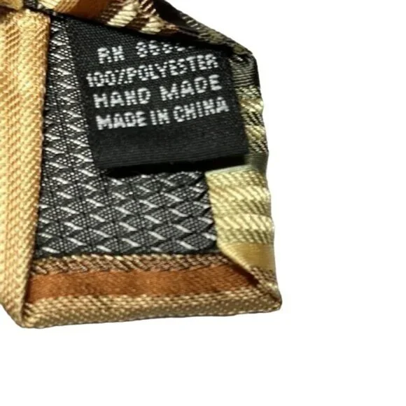 Alexander Julian Tie Stripes Lines Shimmery Multicolored Gold Yellow Red Vintage - Picture 5 of 5